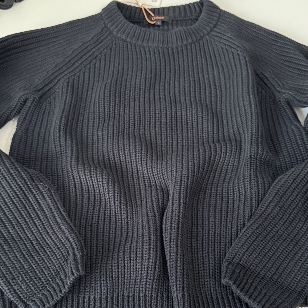 Quince 100% Organic Cotton Fisherman Crew Sweater NWT Small - Picture 3 of 5
